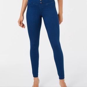 HUE Womens Classic Smooth Denim Skimmer Blackdigo Wash Size XS U20622H- NWT